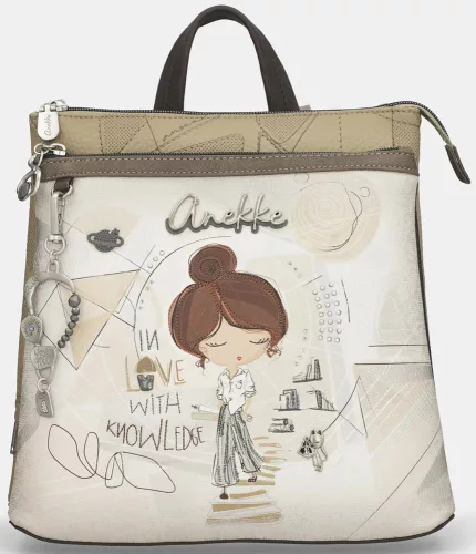Anekke Sophia krém-bronz női hátizsák, hátitáska 29 x 28 x 12 cm