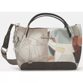   Anekke Auralis drapp-barna női kézitáska vállpánttal 46 x 26 x 18 cm