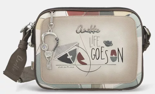 Anekke Auralis krém-égkék női oldaltáska, crossbody 26 x 20 x 7 cm