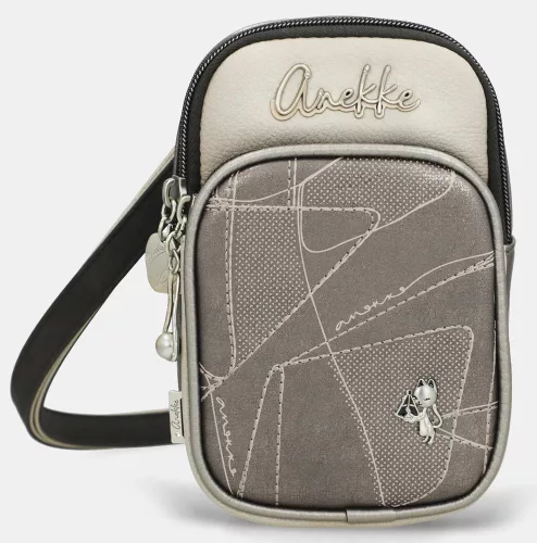 Anekke Auralis bézs-mogyoró női mini válltáska, crossbody 19 x 12 x 5 cm