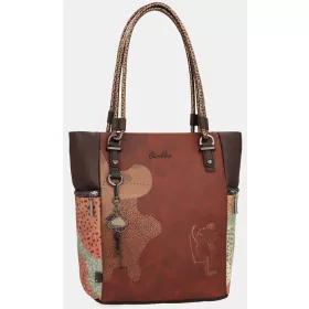   Anekke Odyssey bordó-bronz női válltáska, shopper 28 x 34 x 12 cm