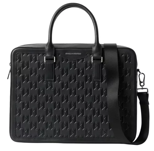 Karl Lagerfeld LOOM fekete valódi bőr laptoptáska 14"