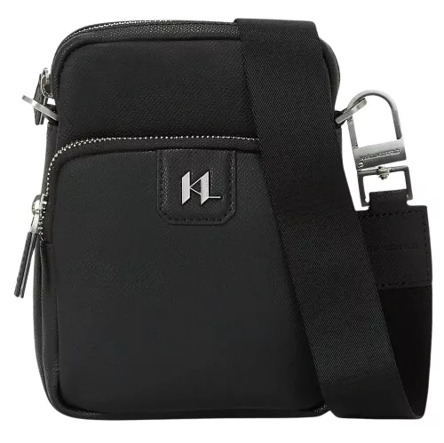 Karl Lagerfeld férfi fekete valódi bőr oldaltáska