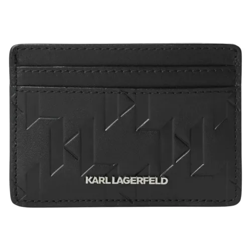 Karl Lagerfeld LOOM fekete valódi bőr kártyatartó