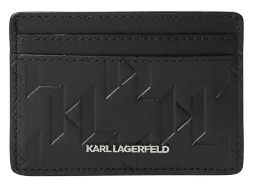 Karl Lagerfeld LOOM fekete valódi bőr kártyatartó