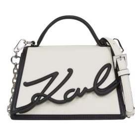   Karl Lagerfeld fehér-fekete női bőr kézitáska, crossbody