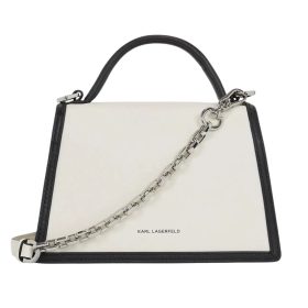   Karl Lagerfeld fehér-fekete női bőr kézitáska, crossbody