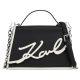 Karl Lagerfeld fehér-fekete női bőr kézitáska, crossbody