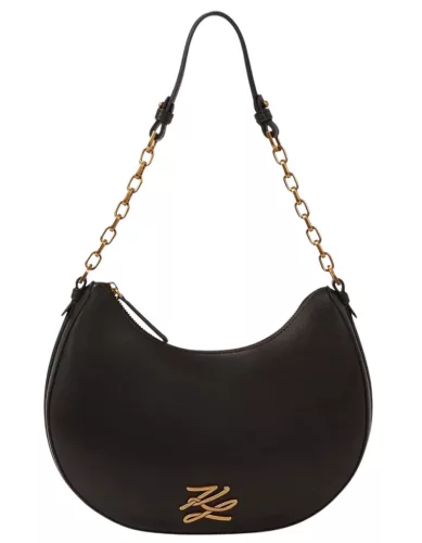 Karl Lagerfeld fekete női bőr válltáska