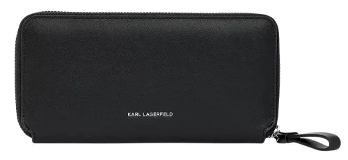 Karl Lagerfeld nagyméretű fekete női bőr pénztárca