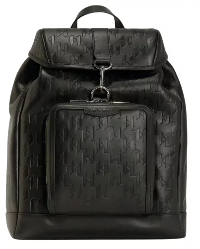 Karl Lagerfeld LOOM fekete valódi bőr hátitáska, hátizsák