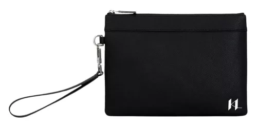 Karl Lagerfeld fekete férfi valódi bőr autós táska, irattartó