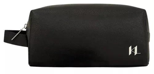 Karl Lagerfeld fekete valódi bőr toilettáska, neszeszer