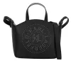 Karl Lagerfeld kisméretű fekete bőr tote bag, kézitáska vállpánttal