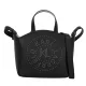 Karl Lagerfeld kisméretű fekete bőr tote bag, kézitáska vállpánttal