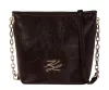 Karl Lagerfeld sötétbarna valódi bőr női vödör táska, válltáska