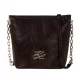 Karl Lagerfeld sötétbarna valódi bőr női vödör táska, válltáska