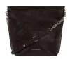 Karl Lagerfeld sötétbarna valódi bőr női vödör táska, válltáska
