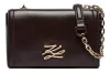 Karl Lagerfeld sötétbarna valódi bőr női oldaltáska, válltáska