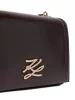 Karl Lagerfeld sötétbarna valódi bőr női oldaltáska, válltáska