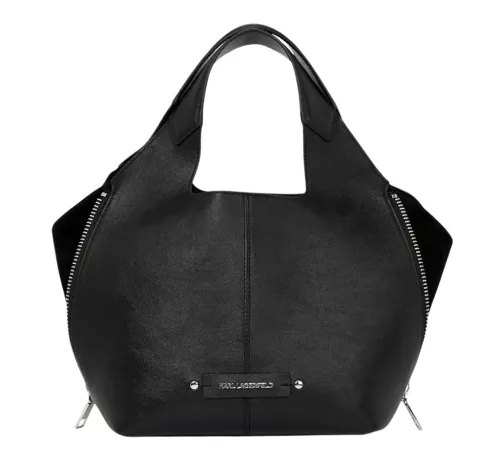 Karl Lagerfeld fekete női valódi bőr tote bag, válltáska