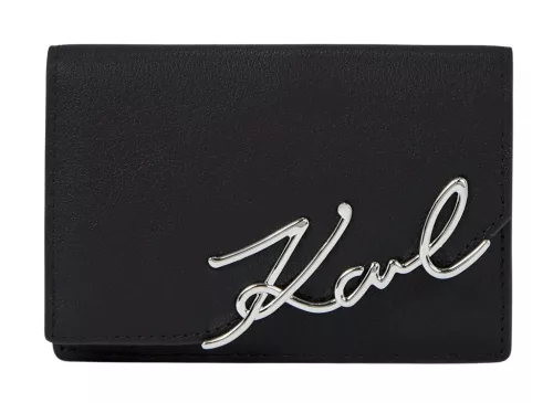 Karl Lagerfeld fekete női valódi bőr pénztárca 12 x 8 cm