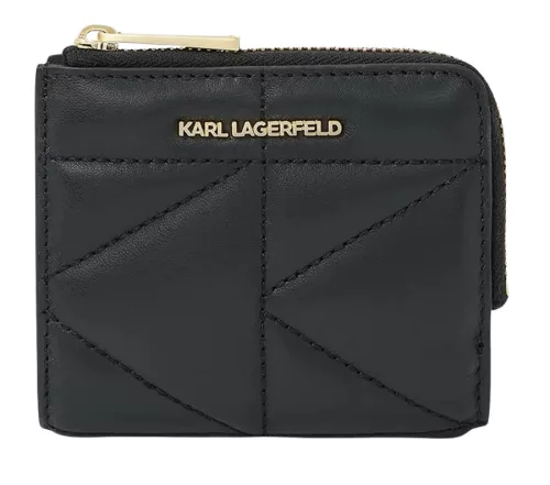 Karl Lagerfeld fekete női steppelt bőr pénztárca