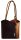 Ága Hengl Bambusz sötétbarna-konyak női bőr válltáska, hátitáska 27 x 28 cm.