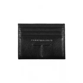   Tommy Hilfiger fekete férfi bőr pénztárca, kártyatartó 11 x 8 x 1 cm