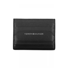   Tommy Hilfiger fekete férfi bőr pénztárca, kártyatartó 11 x 8 x 1 cm