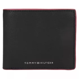 Tommy Hilfiger fekete bőr pénztárca, férfi 12 x 10 cm