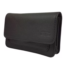   Blázek & Anni fekete fekvő bőr övtáska, telefon tartó 16.5 x 10.5 cm