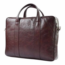   Blázek & Anni bordó bőr laptoptáska, aktatáska 40 x 29 x 9 cm.