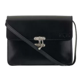   Blázek & Anni lengőzáras fekete női bőr válltáska 27 x 20 cm