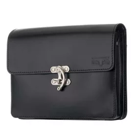   Blázek & Anni lengőzáras fekete női bőr válltáska 27 x 20 cm