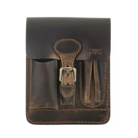   Blázek & Anni zsebes koptatott hatású kisméretű pull-up bőr oldaltáska 19 x 16 cm