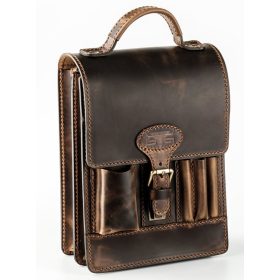   Blázek & Anni két rekeszes pull-up marhabőr férfi oldaltáska 27x21 cm