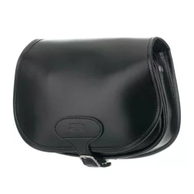   Blázek & Anni kisméretű fekete bőr vadász táska, bőr válltáska 24 x 18 cm