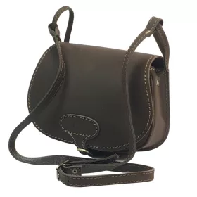   Blázek & Anni kisméretű sötétbarna bivalybőr vadász táska 24 x 18 cm