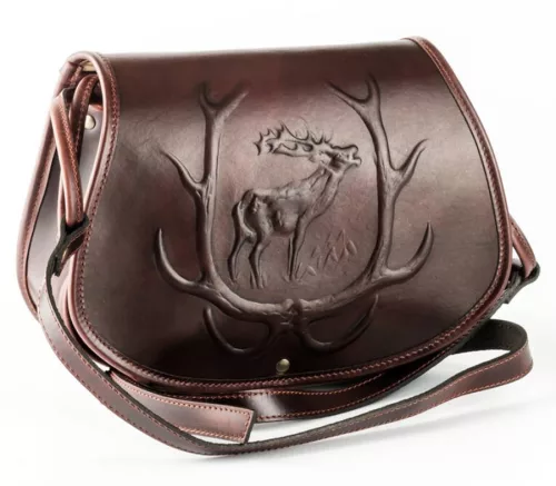 Blázek & Anni közepes 3D nyomott szarvas mintás bőr vadásztáska 28 x 21 cm