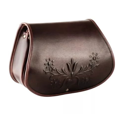 Blázek & Anni közepes méretű domború virág mintás bőr vadásztáska 28 x 21 cm