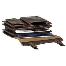   Blázek & Anni asszimetrikus tripla rekeszes pull-up férfi bőr aktatáska 36 x 26 cm