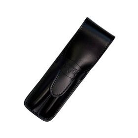   Blázek & Anni fekete selyemfényű valódi bőr tolltartó 16 × 5 cm