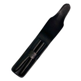   Blázek & Anni fekete selyemfényű valódi bőr tolltartó 16 × 5 cm