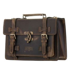   Blázek & Anni mini sarkantyú záras női pull-up bőr válltáska, aktatáska 25 x 18,5 cm