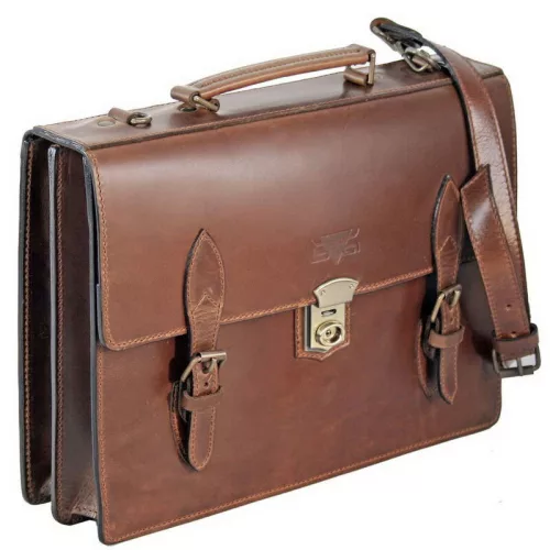 Blázek & Anni dupla rekeszes nosztalgia férfi bőr aktatáska 39 x 28,5 cm