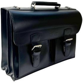   Blázek & Anni harmonikás fekete férfi bőr aktatáska 42 x 30 cm.