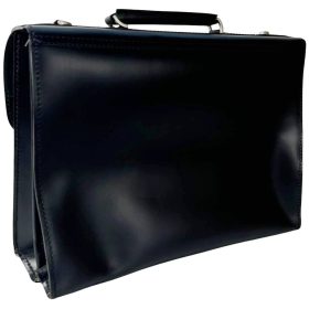   Blázek & Anni harmonikás fekete férfi bőr aktatáska 42 x 30 cm.