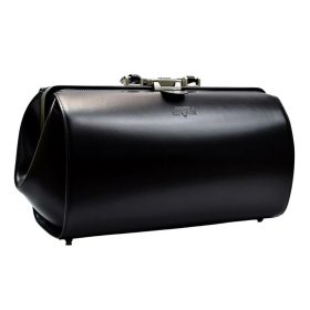   Blázek & Anni nagyméretű fekete bőr orvosi táska 41 x 18 x 24cm