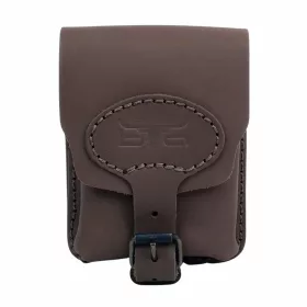   Blázek & Anni nagyméretű álló sötétbarna  bivalybőr övtáska 12 x 16 cm